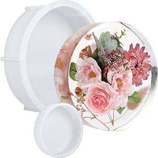 KISREL Store runde harpiksforme Epoxyharpiks Dyb rund st?beform Store silikoneforme til blomsterbevaring Dyb h?ldeform til m?beldekoration DIY Br