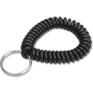 Lucky Line 2 Spiral håndledsspole med stålnøgle ring Fleksibelt håndledsbånd nøglekæde armbånd 12 strækfarve kan variere - 1 pakke