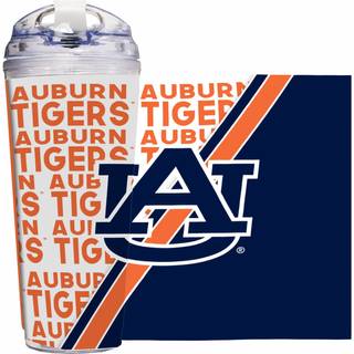 Rico Industries NCAA Auburn Tigers Standard 24oz akryl tumbler med h?ngslet l?g officielt licenseret dobbeltv?gstumbler med halm