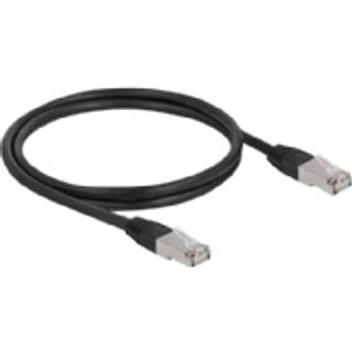 Delock Cat 6A S/FTP RJ45-kabel til udendørs brug, 1 m – Sort