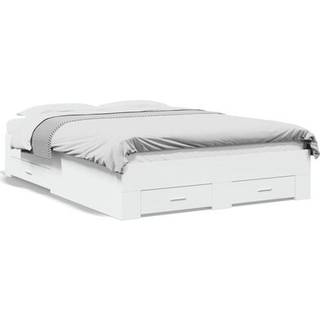 Sengeramme Med Skuffer Konstrueret Træ - Hvid / 120 x 200 cm