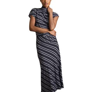 Reiss Reiss Dillon Stribet-Tryk Draperet Midi Kjole - Middel