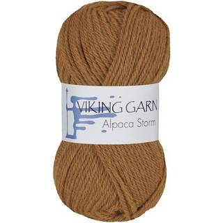 Viking Alpaca Storm 573 Cognac Indhold: 40% Superfin alpaca, 40% Merino uld, 20% Nylon Vægt/længde: 50 g = ca. 133 meter Anbefalede pinde: 4.00 mm Strikkefasthed: 10 x 10 cm = 22 m Vask: Ekstra skånsom maskinvak, max 30°C / Tørres fladt.