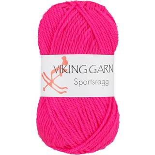 Viking Sportsragg 577 Neonrosa Indhold: 60% Uld, 20% akryl, 20% nylon Vægt/længde: 50 gram = ca. 100 meter Anbefalede pinde: 3.50 mm Strikkefasthed: 10 cm = 23 m Vask: Uldvask / Max 30°C / Tørres fladt.
