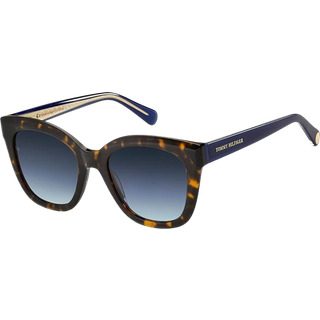 Tommy Hilfiger Kvinde TH 1884/S 086/GB Solbriller Acetat Havana Blå Cat Eye Skygge