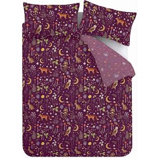 Catherine Lansfield Catherine Lansfield Plum Enchanted Twilight Animals Duvet Cover and Pillowcase Set