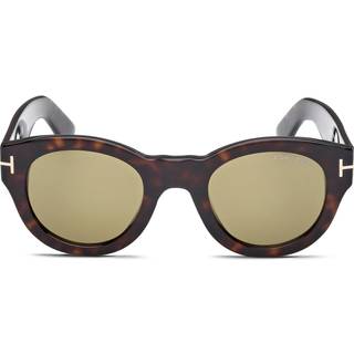 TOM FORD Unisex FT1212 LUCINDA 52N Solbriller Acetat Havana Verde Rund Normal