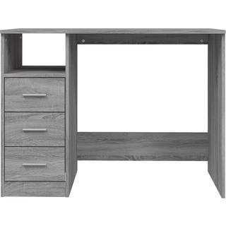 Skrivebord M. Hylder 102X50X76 Cm Konstrueret Træ - Grå sonoma-eg