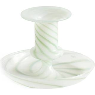 Hay Candlelight And Scents - 'Flare' stripe candleholder, small, green in Green BOROSILICATE GLASS