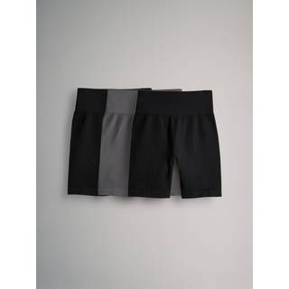 The Set The Set Black/Black/Charcoal 3 Pack Ribbed Seamless Cycling Shorts