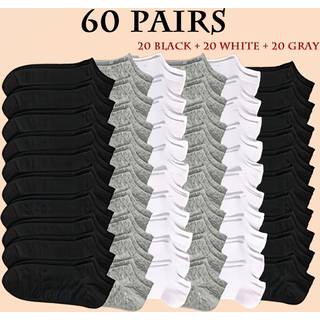 TEMU 20/40/60 Pairs Unisex Ankle Socks - Breathable Soft Ribbed Texture For Casual Attire, Running & Sports - /grey Solid Color (hand Wash Only), Casual Footwear | | Comfortable Footwear