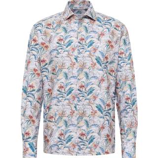 MODERN FIT Linen Shirt in sand printed