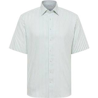 MODERN FIT Linen Shirt in pistachio striped