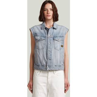 Relaxed Denim Vest - Light blue - Women