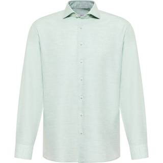 COMFORT FIT Linen Shirt in lime plain
