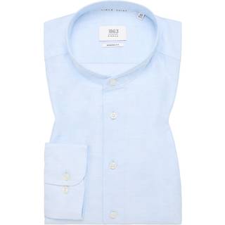 MODERN FIT Linen Shirt in sky blue plain