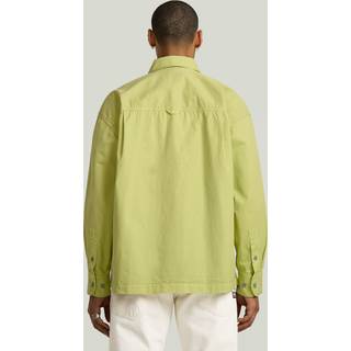 Pleated Boxy Shirt Long Sleeve - Green - Men