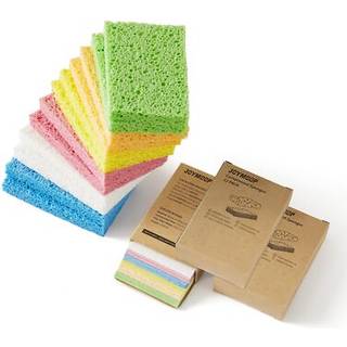 Joymoop komprimerede svampe cellulosesvampe køkken til ikke-scratch vask opvask husholdning rengøring krat naturlige svampe pakning af 36 farveri