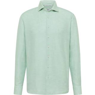 MODERN FIT Linen Shirt in lime plain