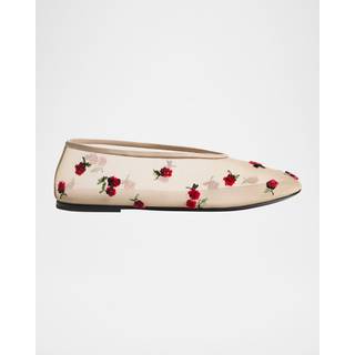 Khaite Marcy embroidered mesh ballet flats - neutrals - EU 41
