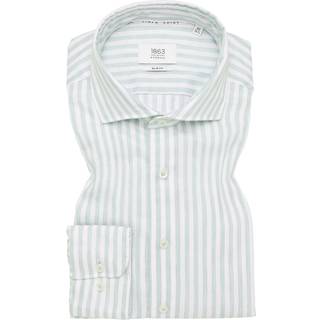 SLIM FIT Linen Shirt in pistachio striped