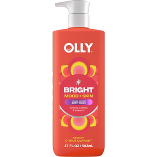 OLLY Bright Body Wash med Ginseng Koffein & Vitamin C - Nrende rensemiddel til reparation af hudbarrierer Dyb hydrering Citrus Ribs Duft 17 oz