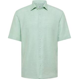 MODERN FIT Linen Shirt in lime plain