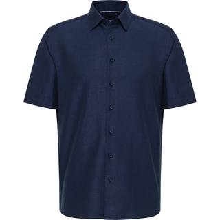 MODERN FIT Linen Shirt in midnight plain