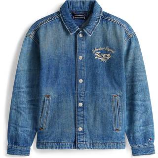 Embroidery Faded Denim Shacket
