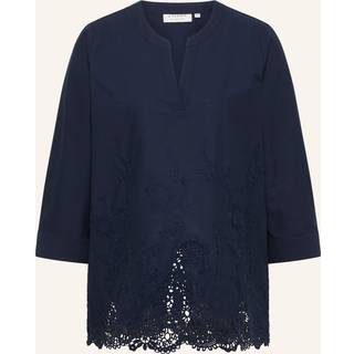 slip-on blouse in navy structured