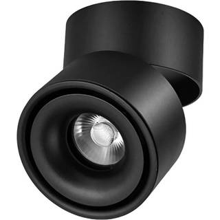 Dæmpbar LED loftspot RA98 - 10W, sort, justerbart, til påbygning - Dæmpbar : Dæmpbar, Farve på hus : Sort, Kulør : Varm
