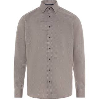 MODERN FIT Shirt in dark brown printed