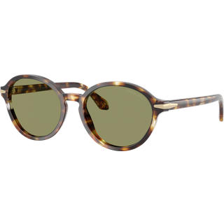 Giorgio Armani Kvinde AR8237 623214 Solbriller Acetat Skildpadde Grøn Rund Normal