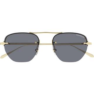 Montblanc Mand MB0404S 001 Solbriller Metal Guld Grå Rund