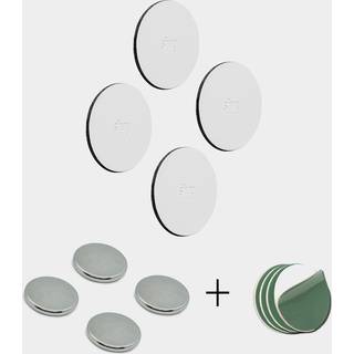Magneter Silwy Magnetic Power Bundle, hvid, 4-pak + dobbeltklæbende plader + selvklæbende magnetplader