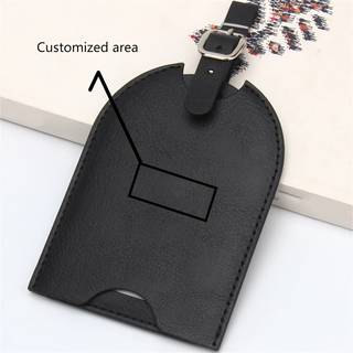 TEMU Personalized Leather Luggage Tag, Customizable Name Letter, Lightweight, Pull-out Design, With Tear-resistant, For Men And Women, Fashionable Basics Minimalist Style