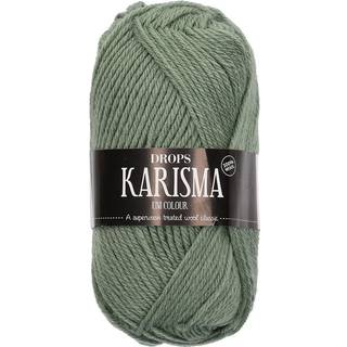 DROPS Karisma 86 Laurbærgrøn (Uni Colour) Indhold: 100% Uld Garngruppe: B (20 - 22 masker) / 8 ply / DK / worsted Vægt/længde: 50 gram = ca. 100 meter Anbefalede pinde: 4 mm Strikkefasthed: 10 x 10 cm = 21 m x 28 p Finvask med forsigtig centrifugering på 40ºC / Brug aldrig skyllemiddel / Tørres fladt.