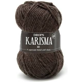 DROPS Karisma 56 Mørkebrun (Mix) Indhold: 100% Uld Garngruppe: B (20 - 22 masker) / 8 ply / DK / worsted Vægt/længde: 50 gram = ca. 100 meter Anbefalede pinde: 4 mm Strikkefasthed: 10 x 10 cm = 21 m x 28 p Finvask med forsigtig centrifugering på 40ºC / Brug aldrig skyllemiddel / Tørres fladt.
