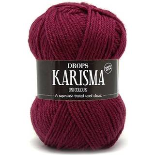 DROPS Karisma 39 Mørk gammelrosa (Uni Colour) Indhold: 100% Uld Garngruppe: B (20 - 22 masker) / 8 ply / DK / worsted Vægt/længde: 50 gram = ca. 100 meter Anbefalede pinde: 4 mm Strikkefasthed: 10 x 10 cm = 21 m x 28 p Finvask med forsigtig centrifugering på 40ºC / Brug aldrig skyllemiddel / Tørres fladt.