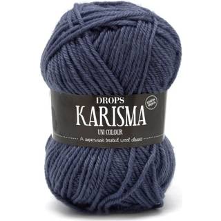 DROPS Karisma 65 Jeansblå (Uni Colour) - lilla skær Indhold: 100% Uld Garngruppe: B (20 - 22 masker) / 8 ply / DK / worsted Vægt/længde: 50 gram = ca. 100 meter Anbefalede pinde: 4 mm Strikkefasthed: 10 x 10 cm = 21 m x 28 p Finvask med forsigtig centrifugering på 40ºC / Brug aldrig skyllemiddel / Tørres fladt.