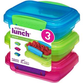 Sistema Lunch pack coloured 200 ml 3 stk