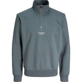 Printet Sweatshirt Med Halv Lynlås