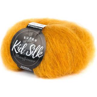 Mayflower Super Kid Silk 40 Honning Indhold: 76% mohair, 24% silke Vægt/Længde: 25 g = ca. 195 m Anbefalede pinde: 4.5-5 mm Strikkefasthed: 10 x 10 cm = 22 m x 27 p Vask:Håndvask/ Tåler ikke tørretumbling.