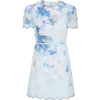 Zimmermann Crush floral linen minidress - blue - S