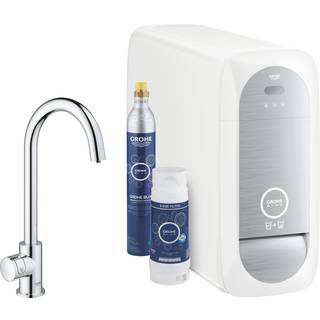 Grohe Blue Home Mono 1-grebs køkkenarmatur i krom med C-Tud starter kit