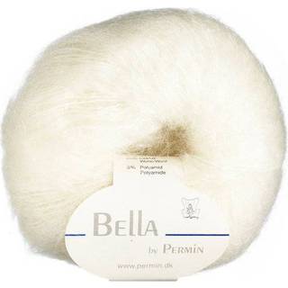 Bella Permin garn - Mohairgarn med uldgarn & polyamid - fv 883202 Råhvid