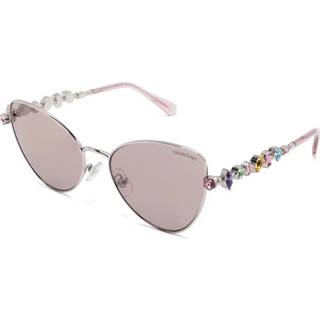 Swarovski Kvinde SK7034 401M7N Solbriller Metal Sølv Brun Sommerfugl Normal