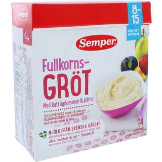 Semper Fuldkornsgrød Svesker & Pære 8-15m