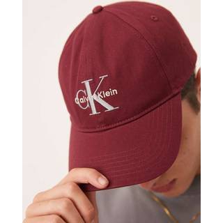 Embroidered Monogram Logo Baseball Cap - Red - One Size