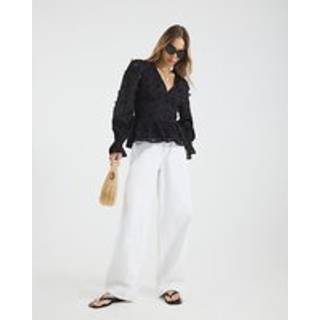 River Island River Island Black Broderie Corset Blouse